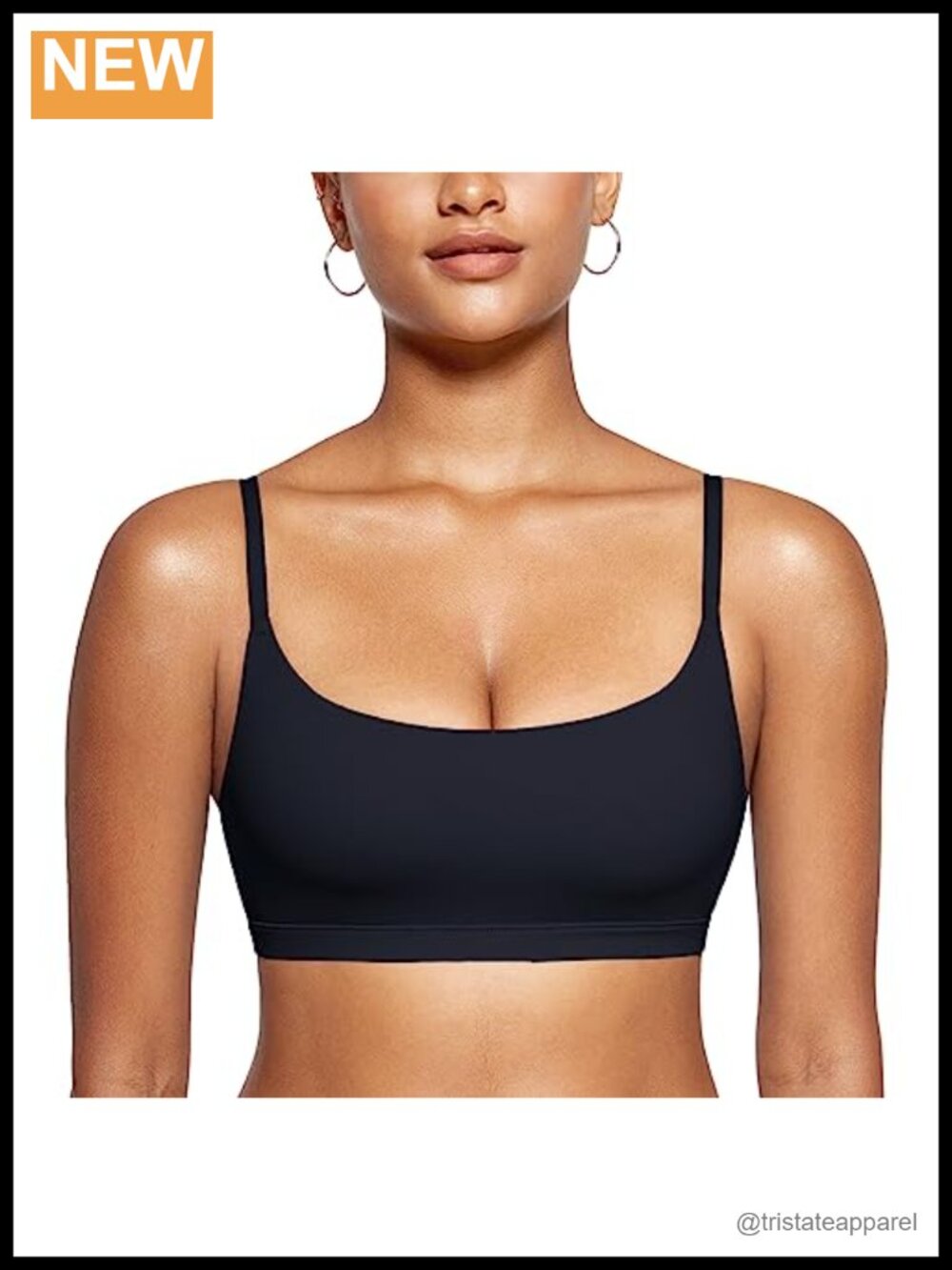 Women's Unlined Wireless Sports Bralette Low Impact Scoop Neck Pull-On